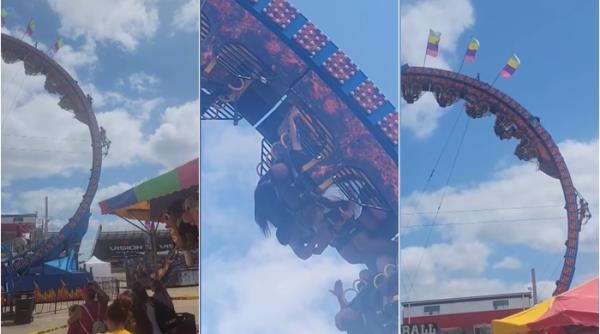 Momente de coșmar pentru mai mulți copii! Au rămas blocați cu capul în jos cu orele după ce rollercoasterul în care erau s-a stricat - VIDEO