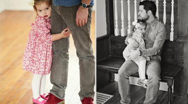 Emoționant: Fiica o înlocuiește pe mama decedată și pozează împreună cu tatăl ei