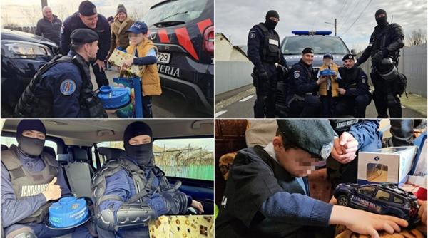 Copil român de 7 ani, aniversare plină de emoții: Mama a vrut să îi pregătească o surpriză, iar jandarmii au acceptat provocarea