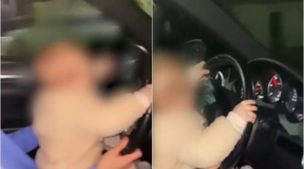 Gestul necugetat al unei mame din Maramureș. S-a filmat în timp ce „predă” lecții de condus bebelușului de 9 luni: „Inconştienţă criminală”