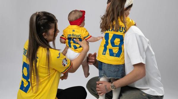 EURO 2024. Denis Drăguș susținut de cele mai înfocate fane - soția și cele două fiice