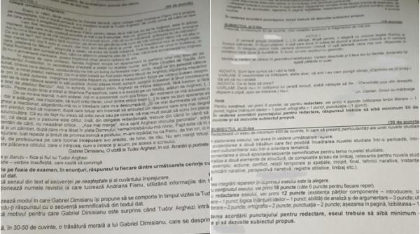 Bac 2024 - subiectele la limba română, fotografiate și „scurse” pe internet