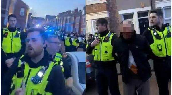 Haos în Newcastle: Poliție britanică atacată cu bucăți de lemn și carburant, după ce au încercat să ia doi copii de la o familie de români