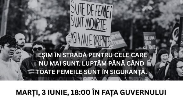 „Niciuna nu e liberă până nu suntem toate în siguranță”. Protest la Guvern după ce tânăra mămică Teodora Marcu a fost ucisă cu fetița în brațe în Cosmopolis
